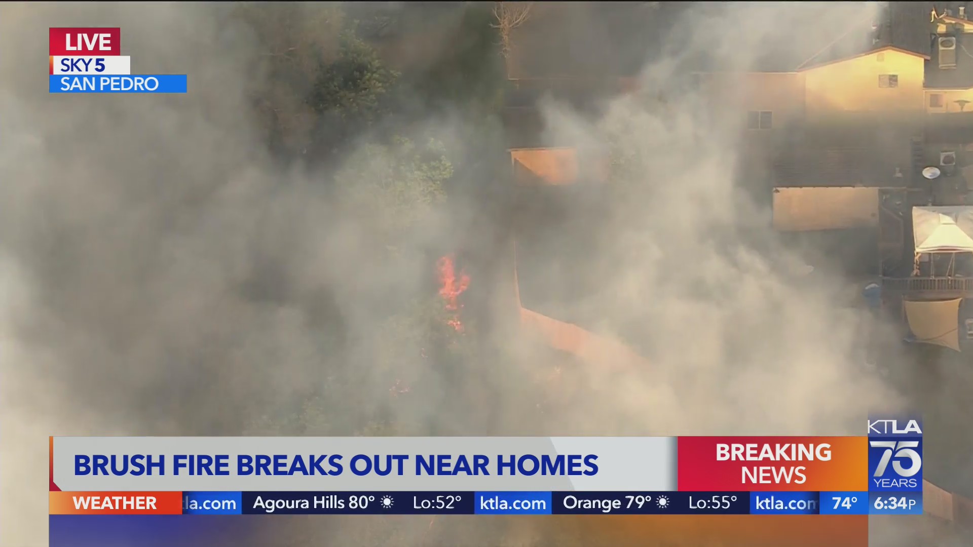 Fire in San Pedro threatens homes – KTLA