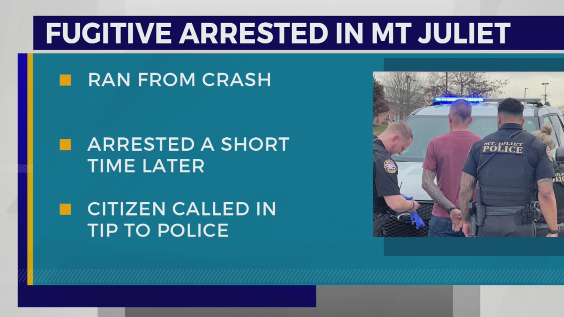 Man wanted in Indiana arrested following Mt. Juliet crash WKRN News 2