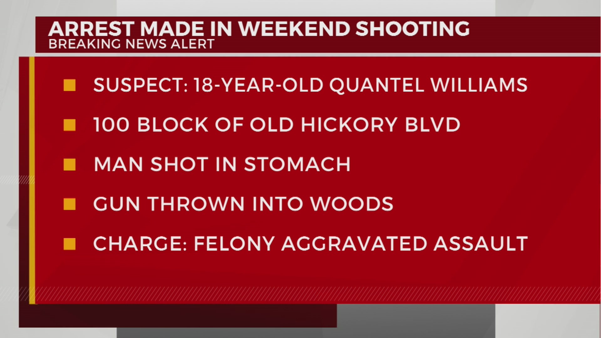 Arrest made after shooting on Old Hickory Boulevard – WKRN News 2