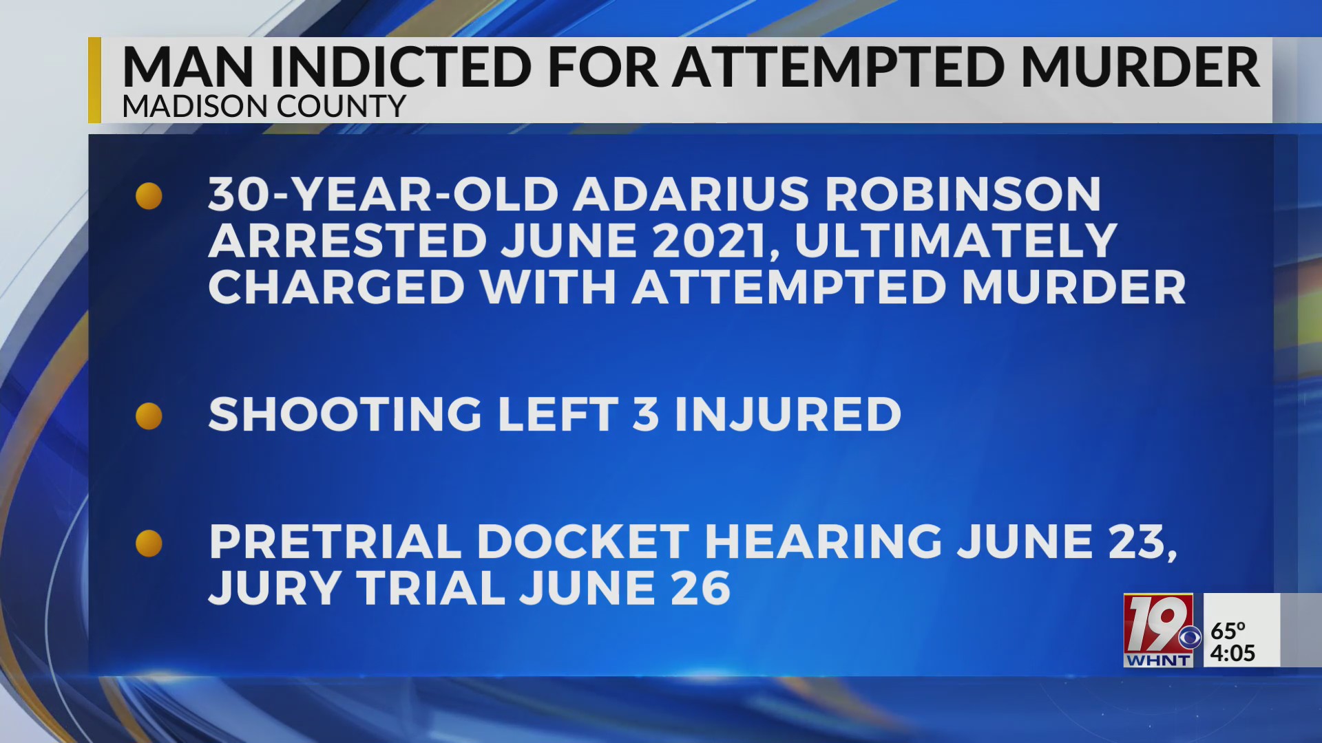 Madison Man Indicted for Attempted Murder | April 6, 2023 | News 19 at ...
