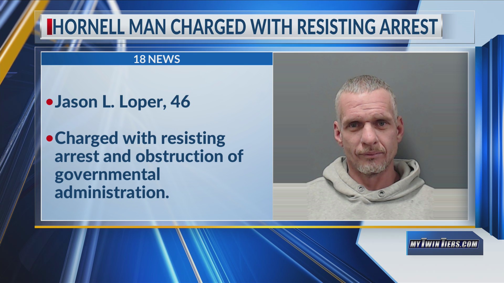 Hornell man charged with resisting arrest, more charges pending WETM