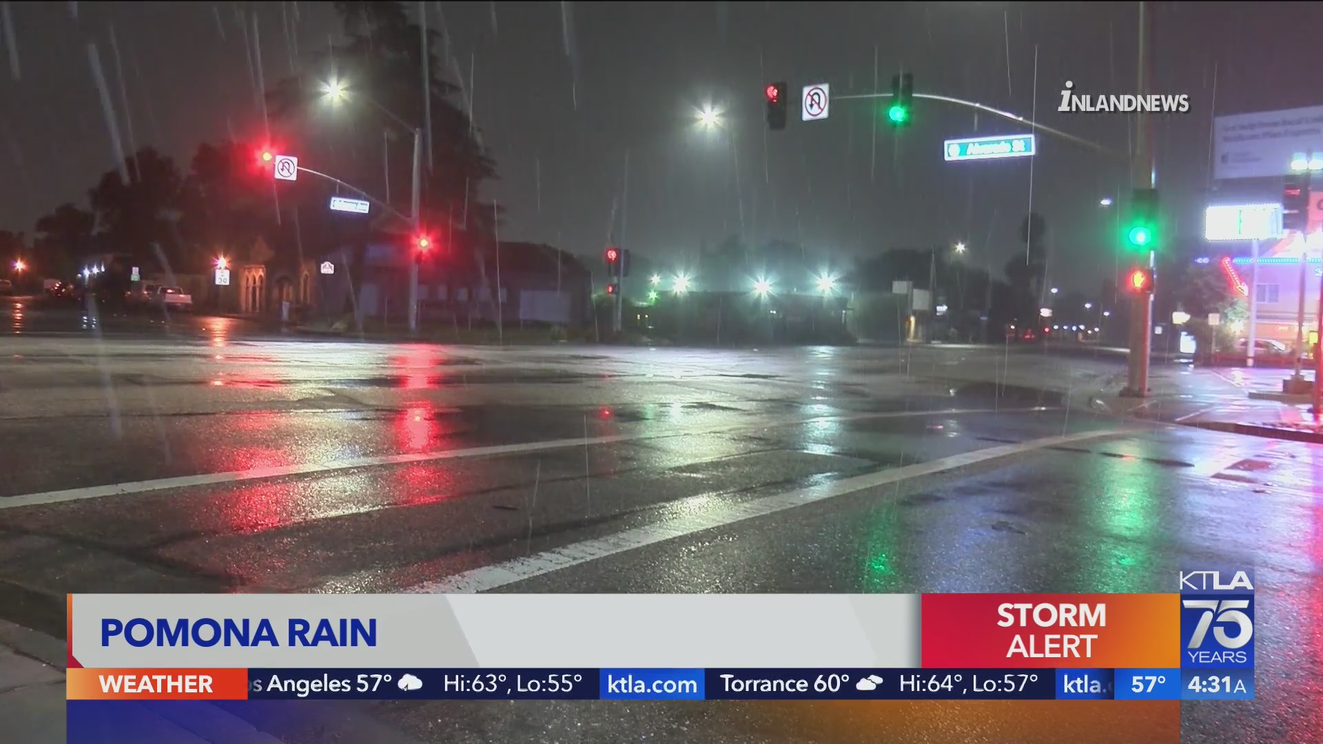 Rain arrives, kicking off several days of showers across Southern