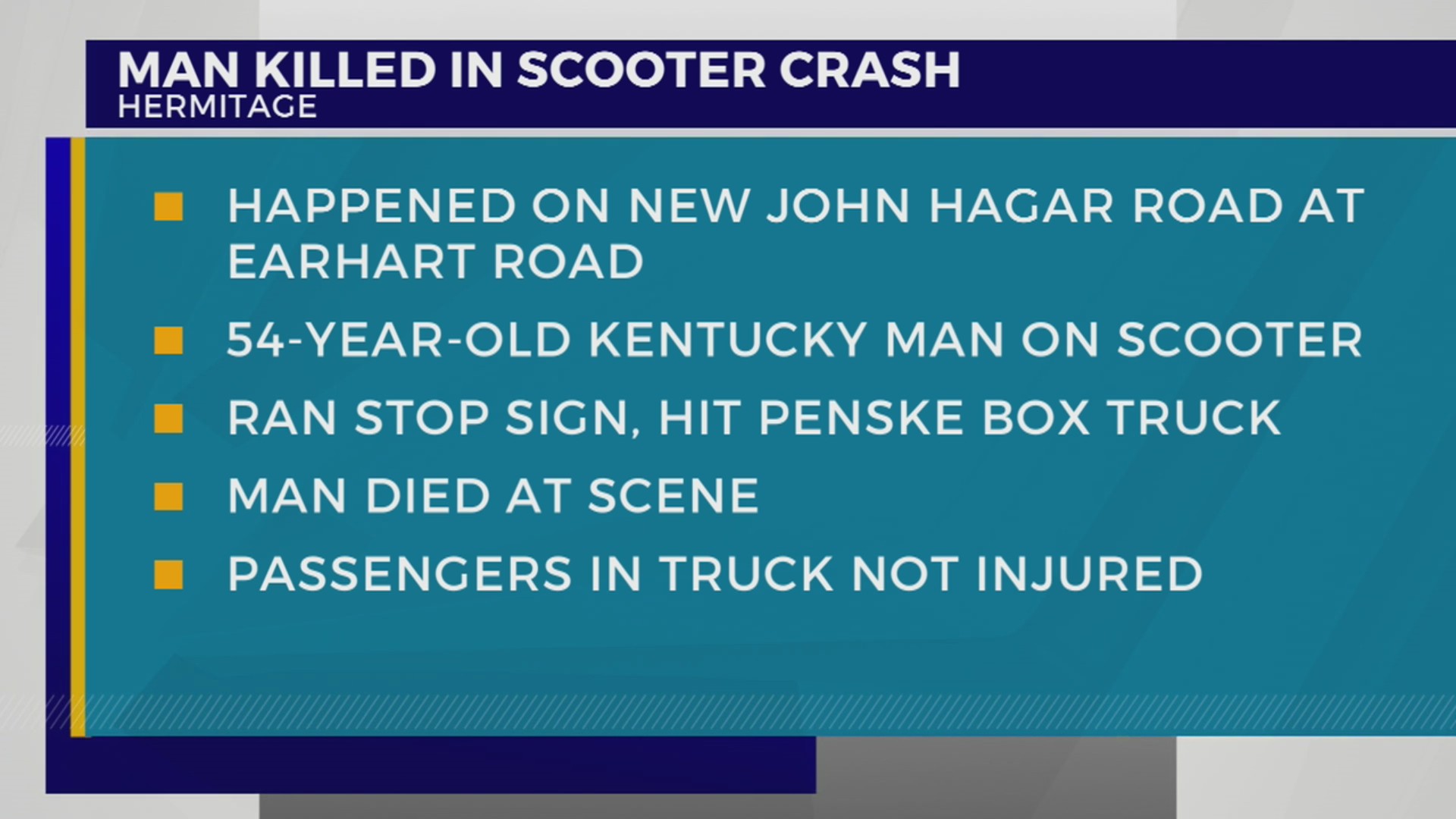 Man killed in crash while riding on scooter in Hermitage – NewsNation