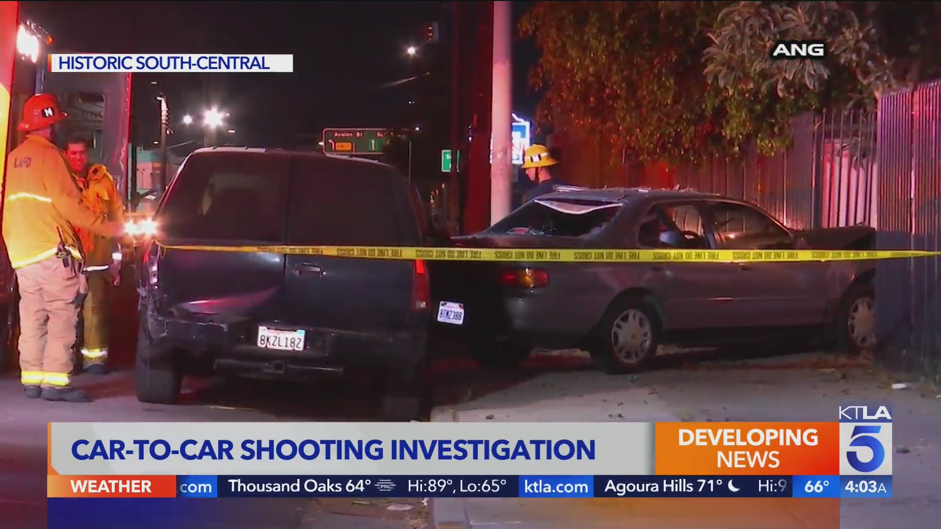 Car-to-car shooting leaves man wounded in South Los Angeles – KTLA