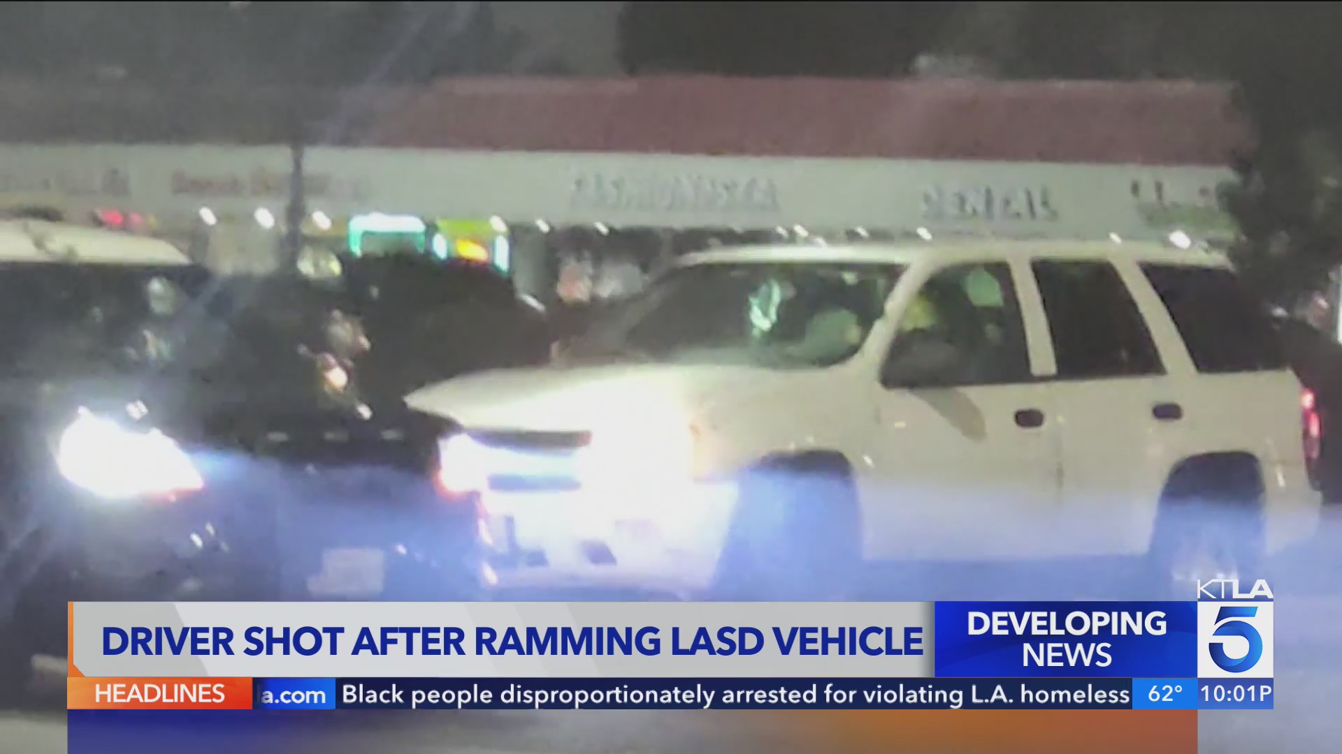 Suspect who rammed into L.A. County sheriff’s vehicle shot by deputy – KTLA