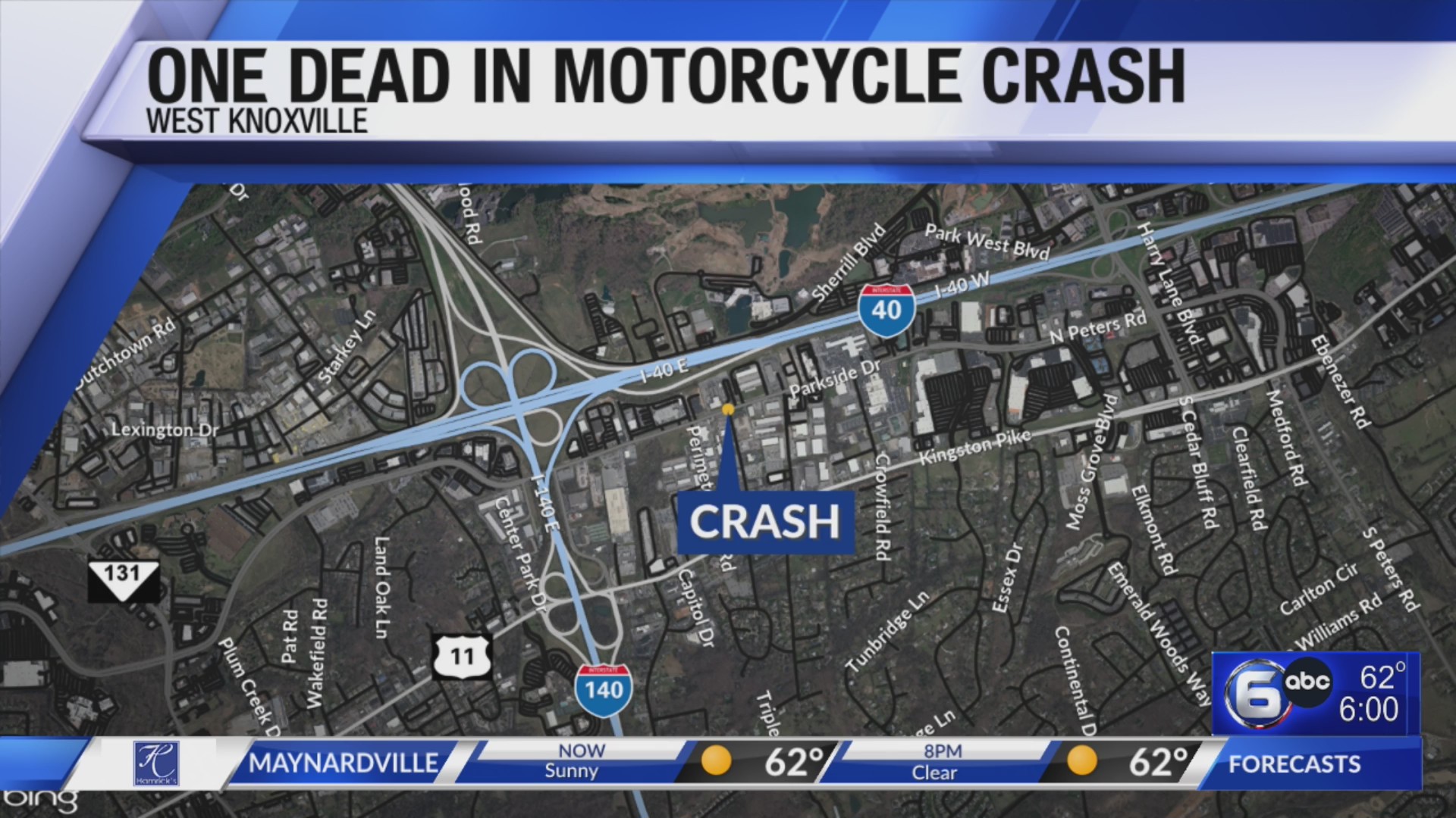 One dead in motorcycle crash – WATE 6 On Your Side