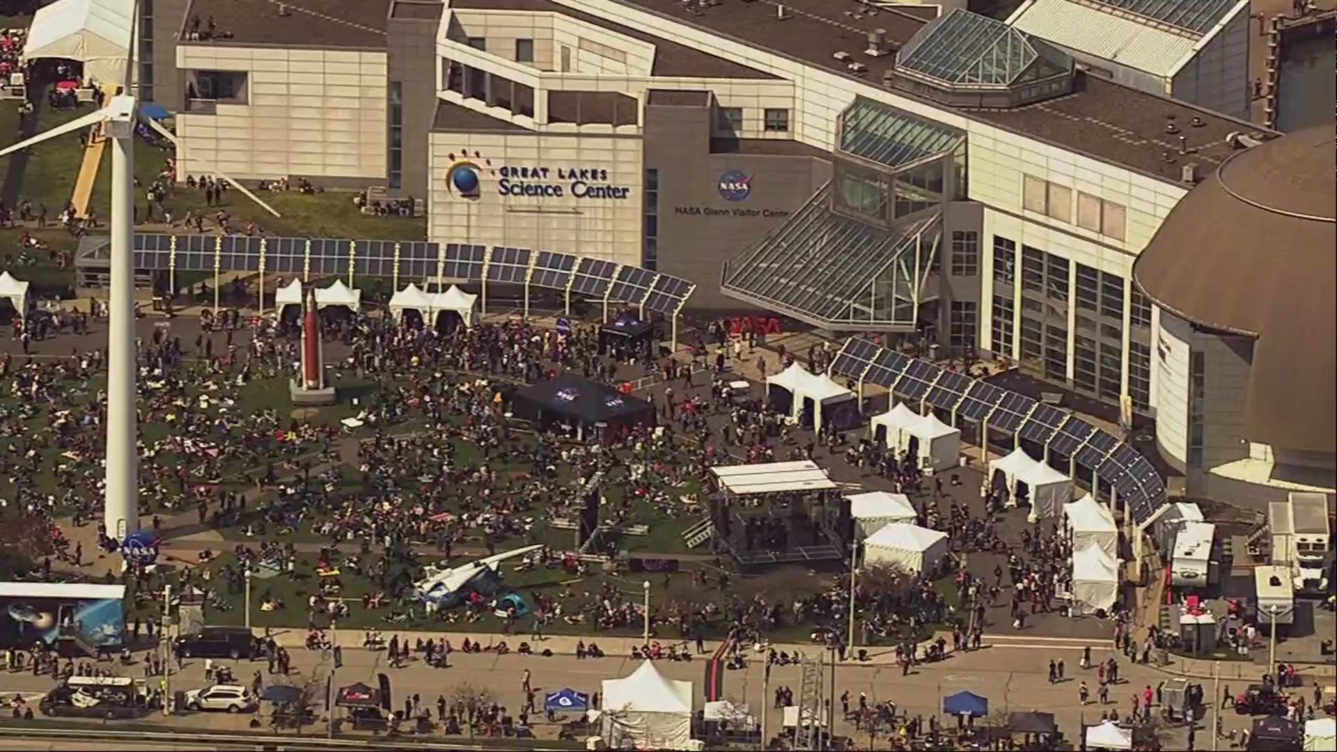 A Sky Fox view of the Great Lakes Science Center: Total Solar Eclipse ...
