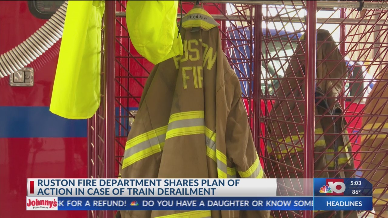 NBC 10 News at 5 Ruston Fire Department shares plan of action in case of a train derailment