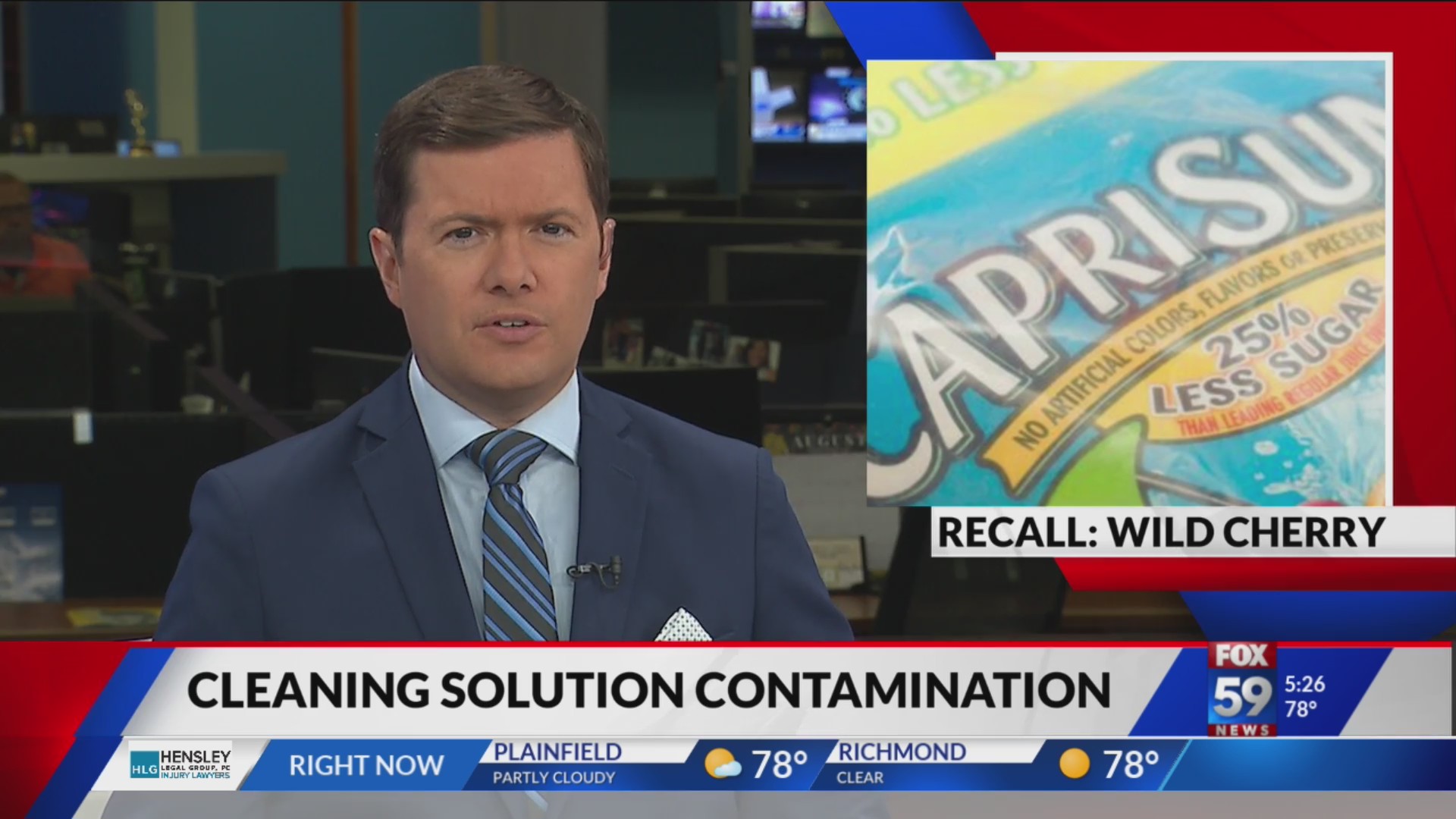 Recalled Capri Sun may contain cleaning solution Fox 59