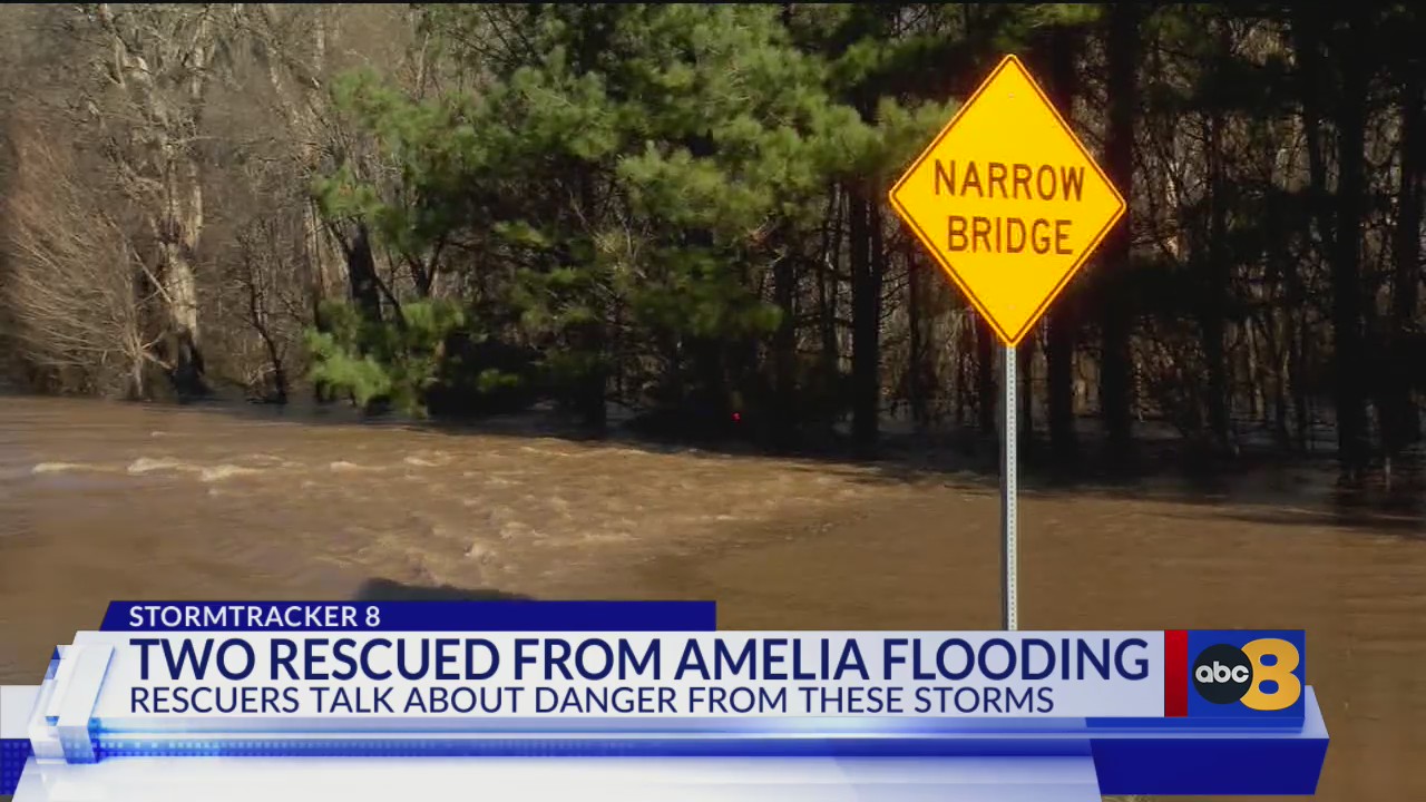 Storm causes flooding in Amelia, prompting water rescues for stranded