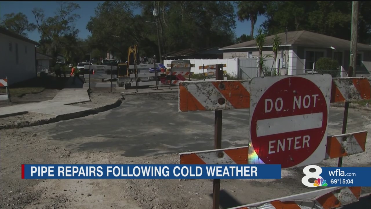 Tampa Water Department repairs 100 pipes after bursting during last