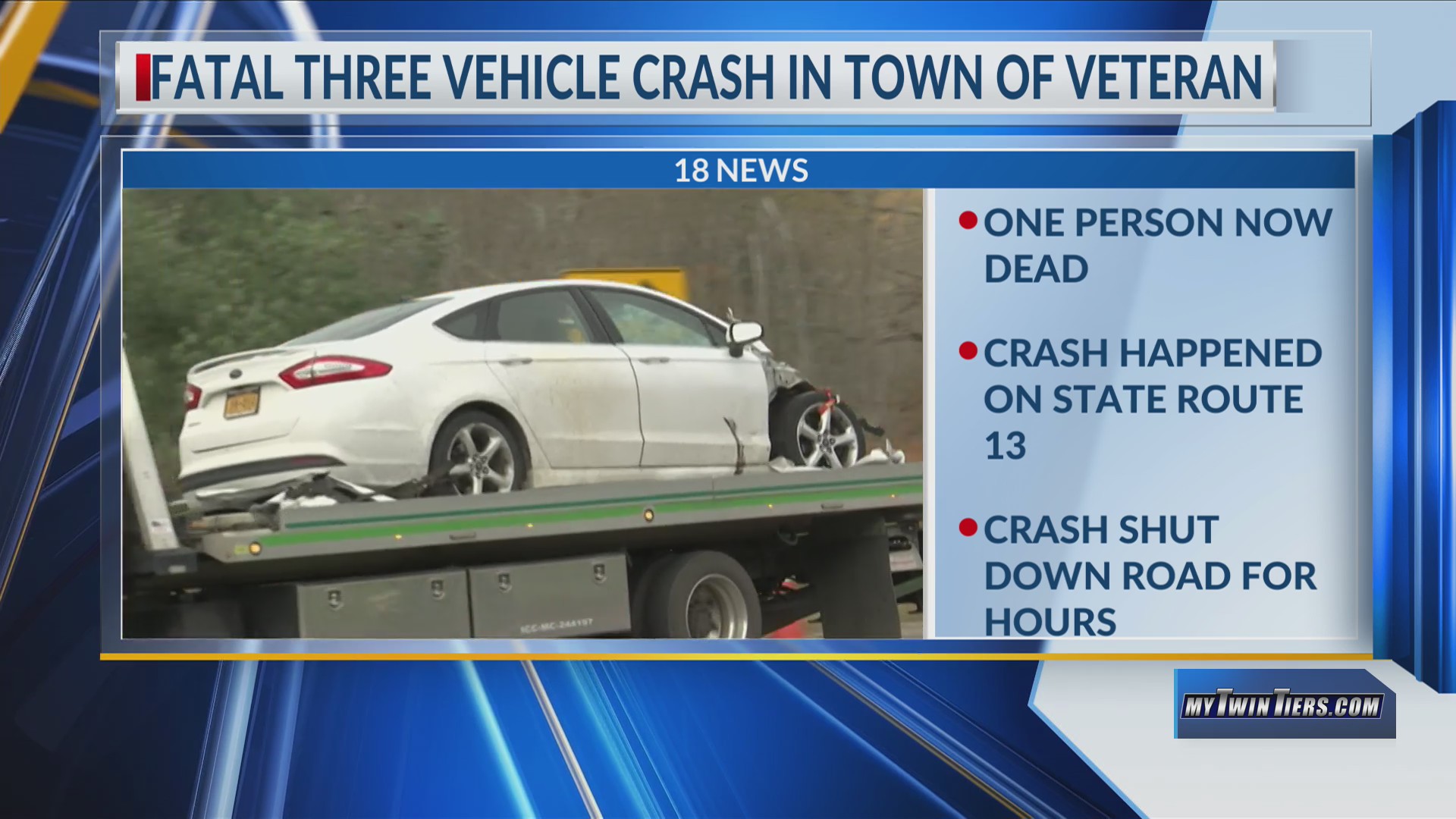 3 vehicle fatal crash in Chemung County; Route 13 reopened – WETM ...