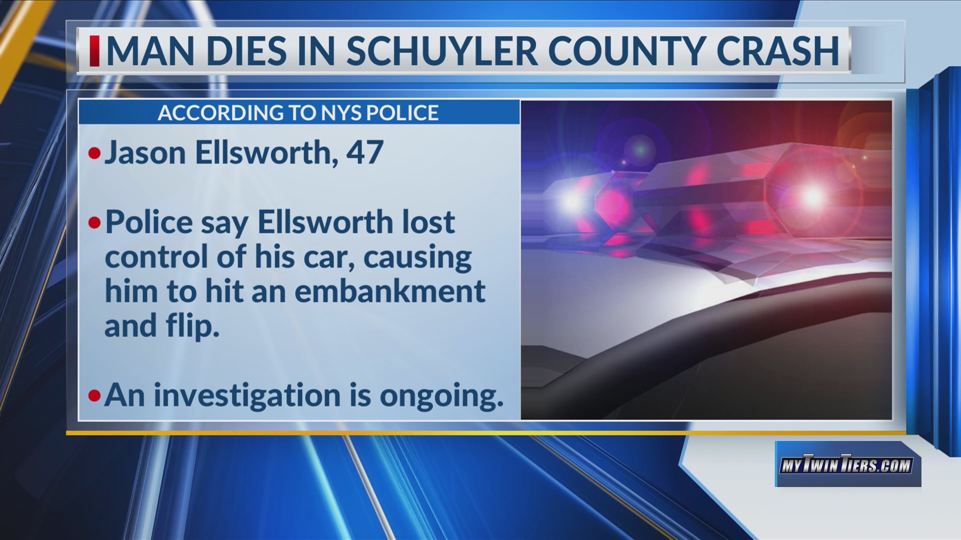 Corning man dies in Schuyler County car crash WETM