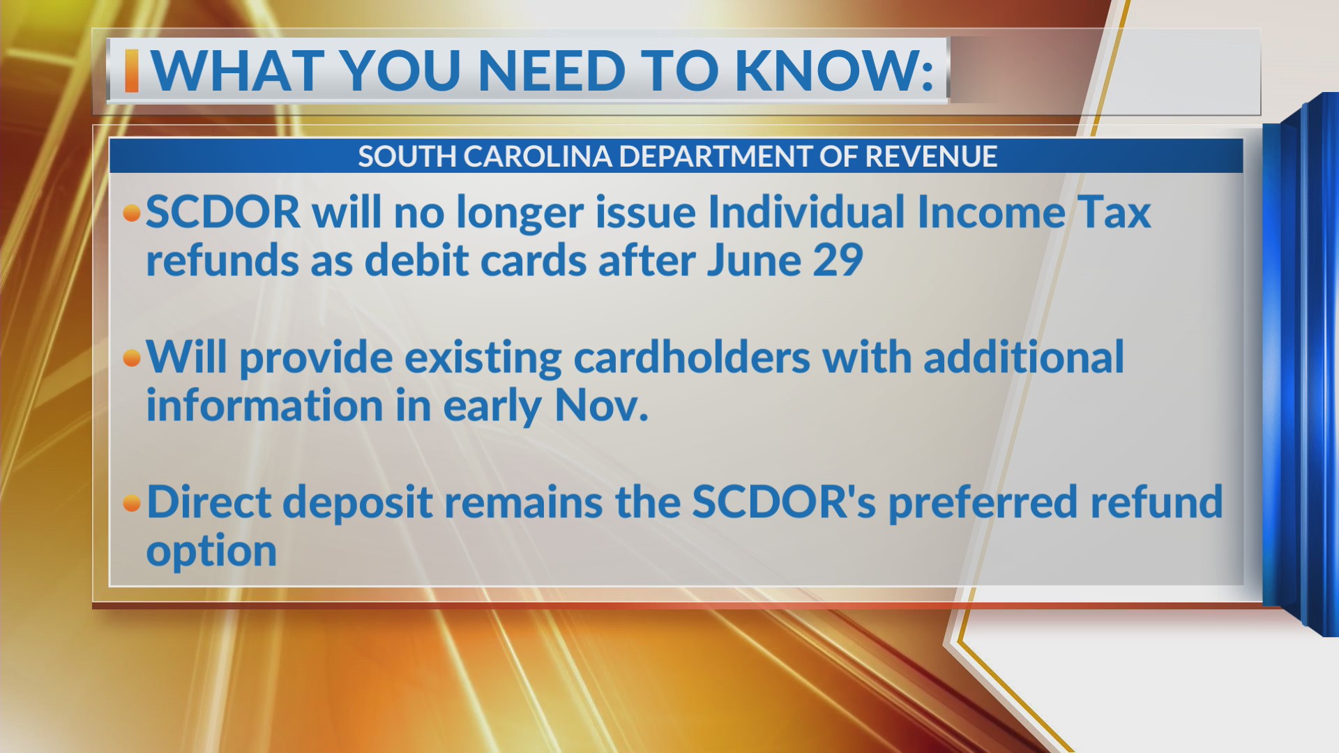 SC Department of Revenue to stop issuing prepaid debit cards for tax