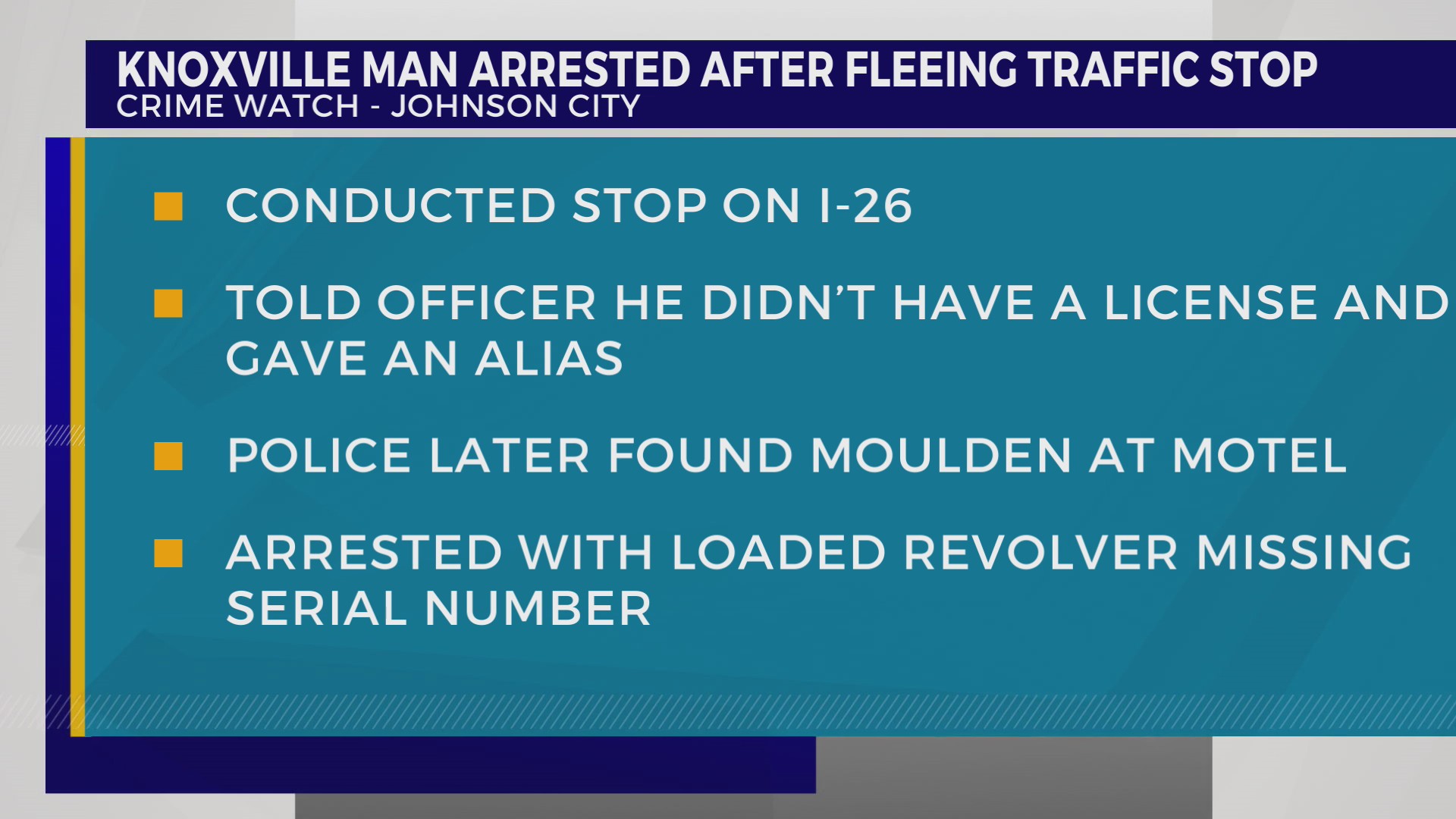 Knoxville man arrested in JC after allegedly fleeing traffic stop ...