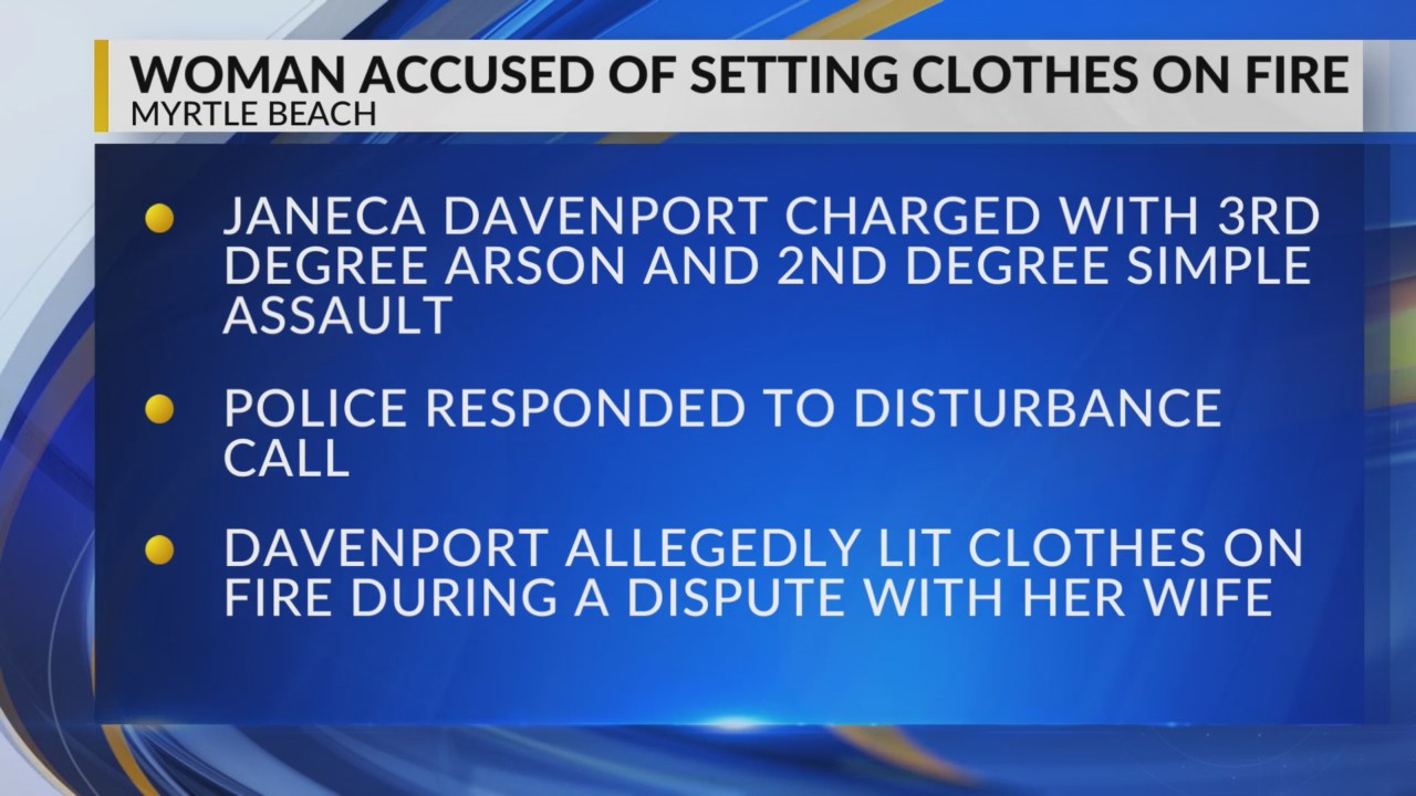 Woman accused of setting clothes on fire during fight with wife in ...