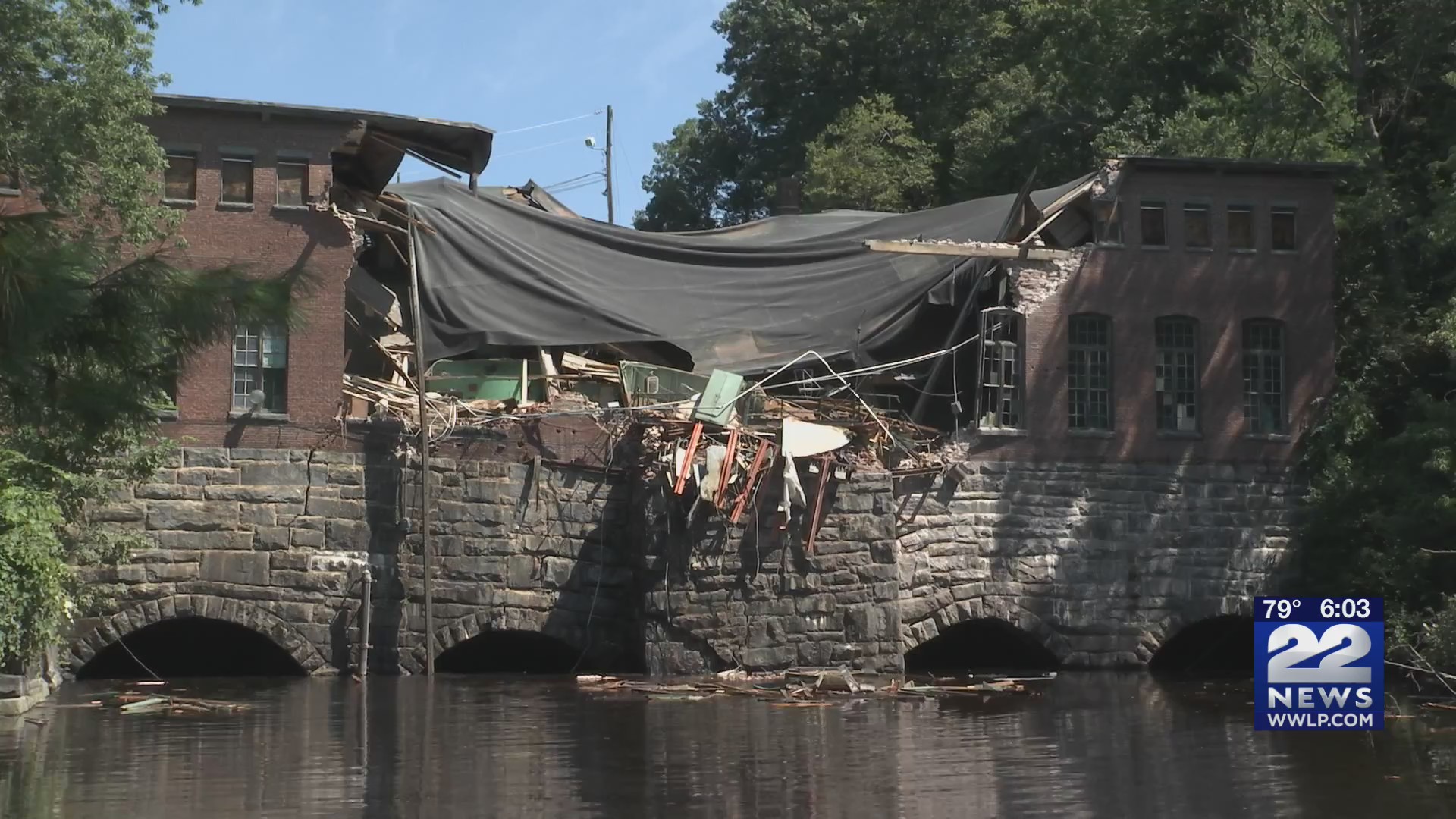 Building collapse at Red Bridge Hydro Power Plant in Wilbraham WWLP