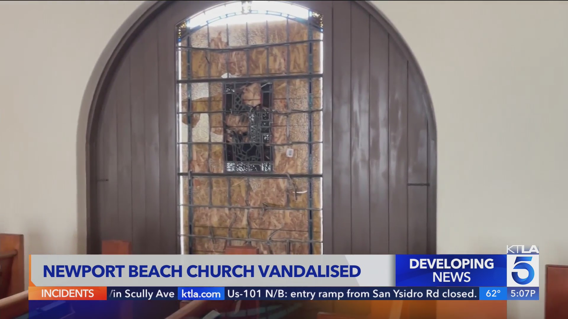Man arrested after Newport Beach church vandalized – KTLA