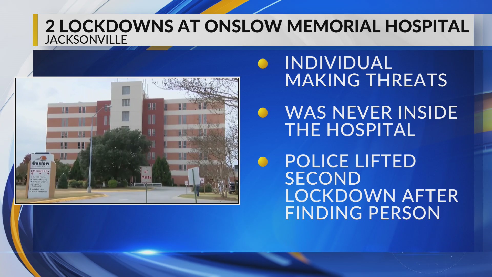 Onslow Memorial Hospital put on two brief lockdowns WNCT