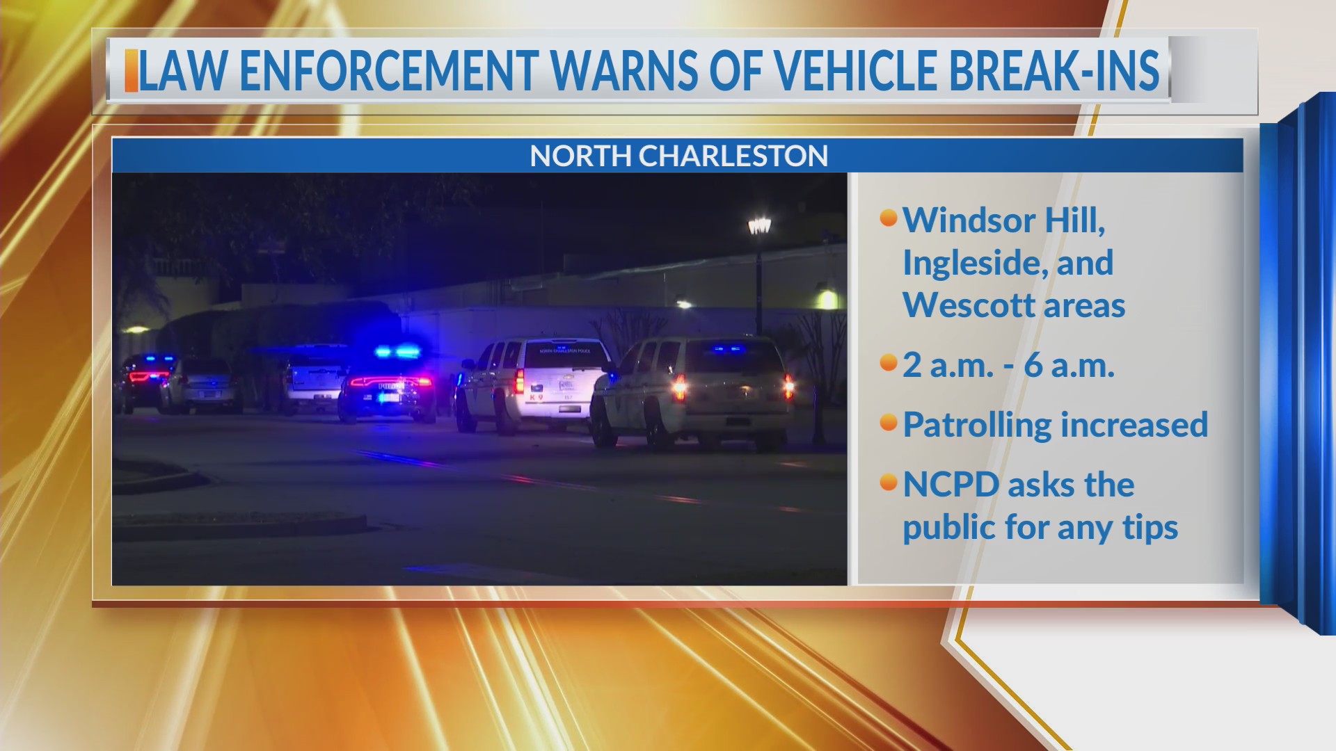 NCPD investigating several vehicle break-ins – WCBD News 2