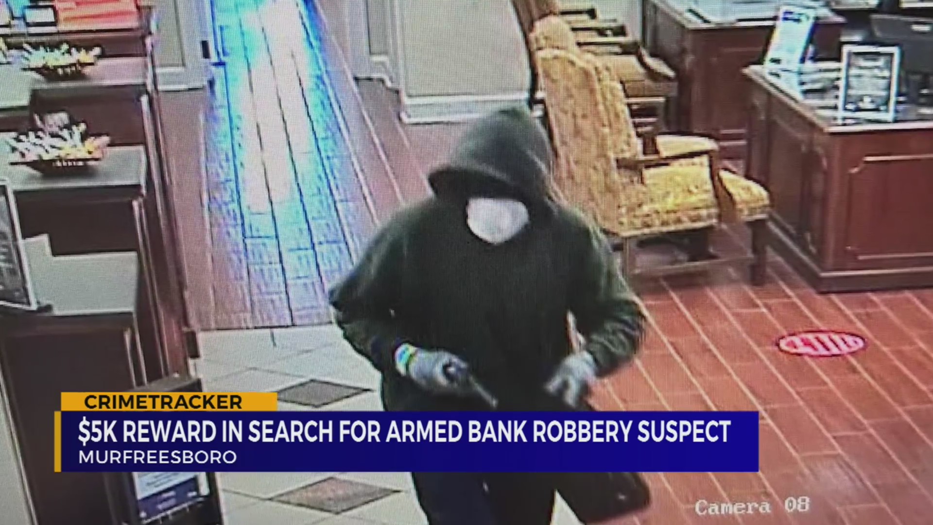 Murfreesboro police seeking suspect in armed bank robbery; $5K reward ...
