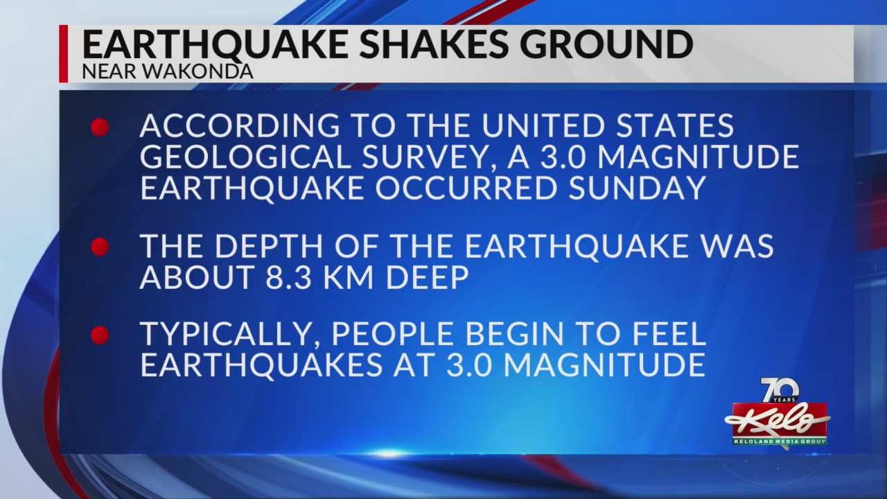 Earthquake shakes ground near Wakonda South Dakota