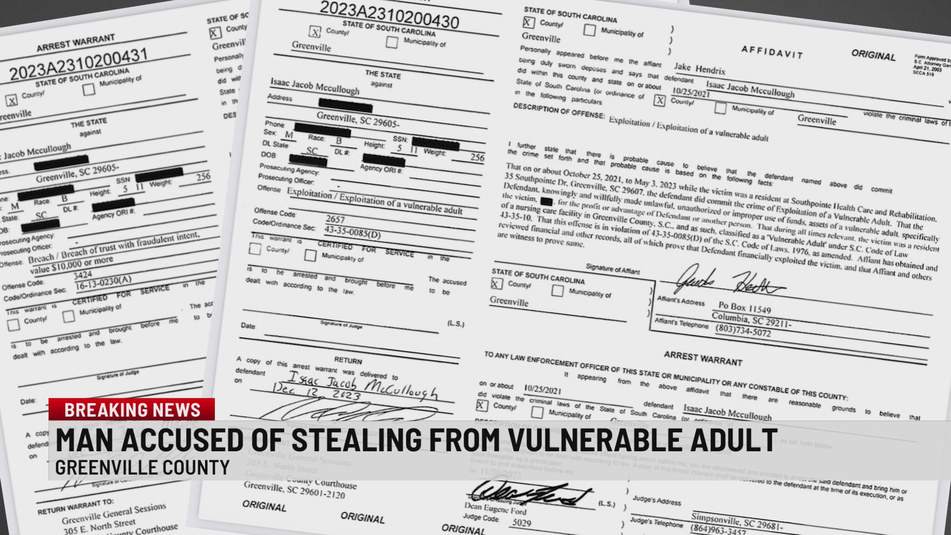 Greenville man charged with stealing from vulnerable adult – WSPA 7NEWS