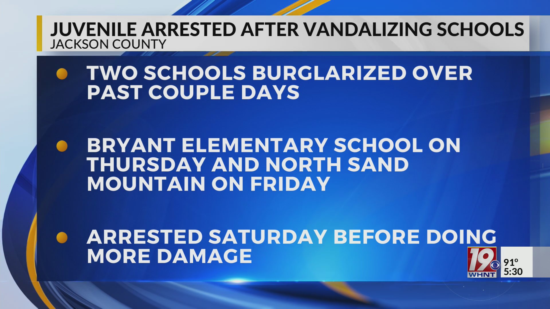 Juvenile Arrested in Connection with Jackson County School Vandalism