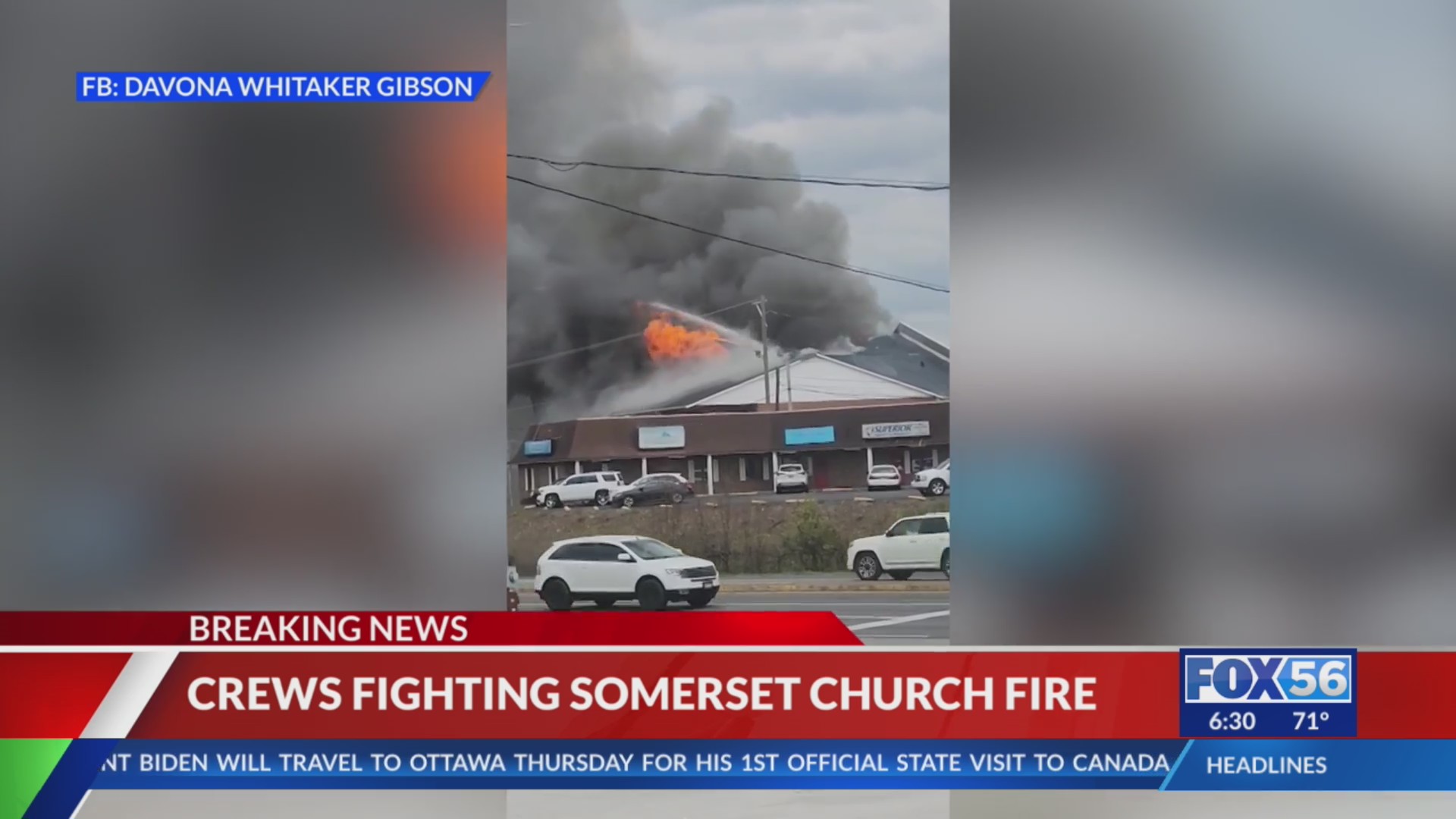 Fire crews fighting Somerset church fire – FOX 56 News