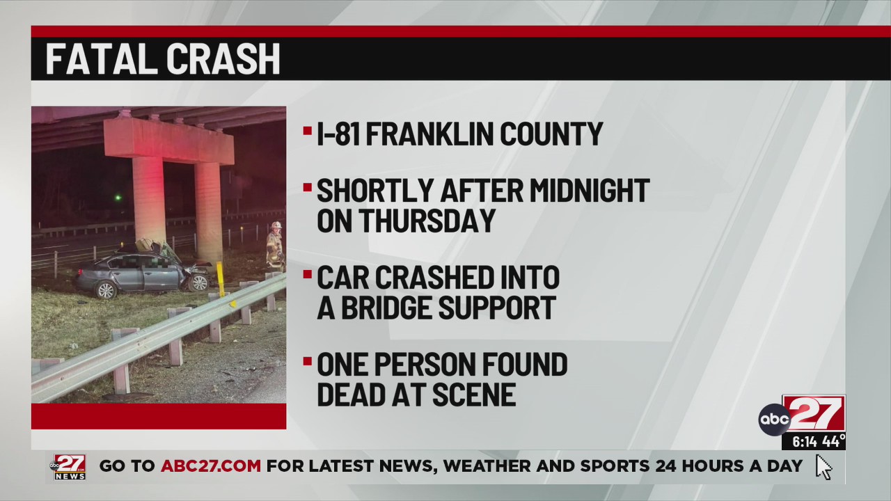 One dead after Franklin County crash – ABC27
