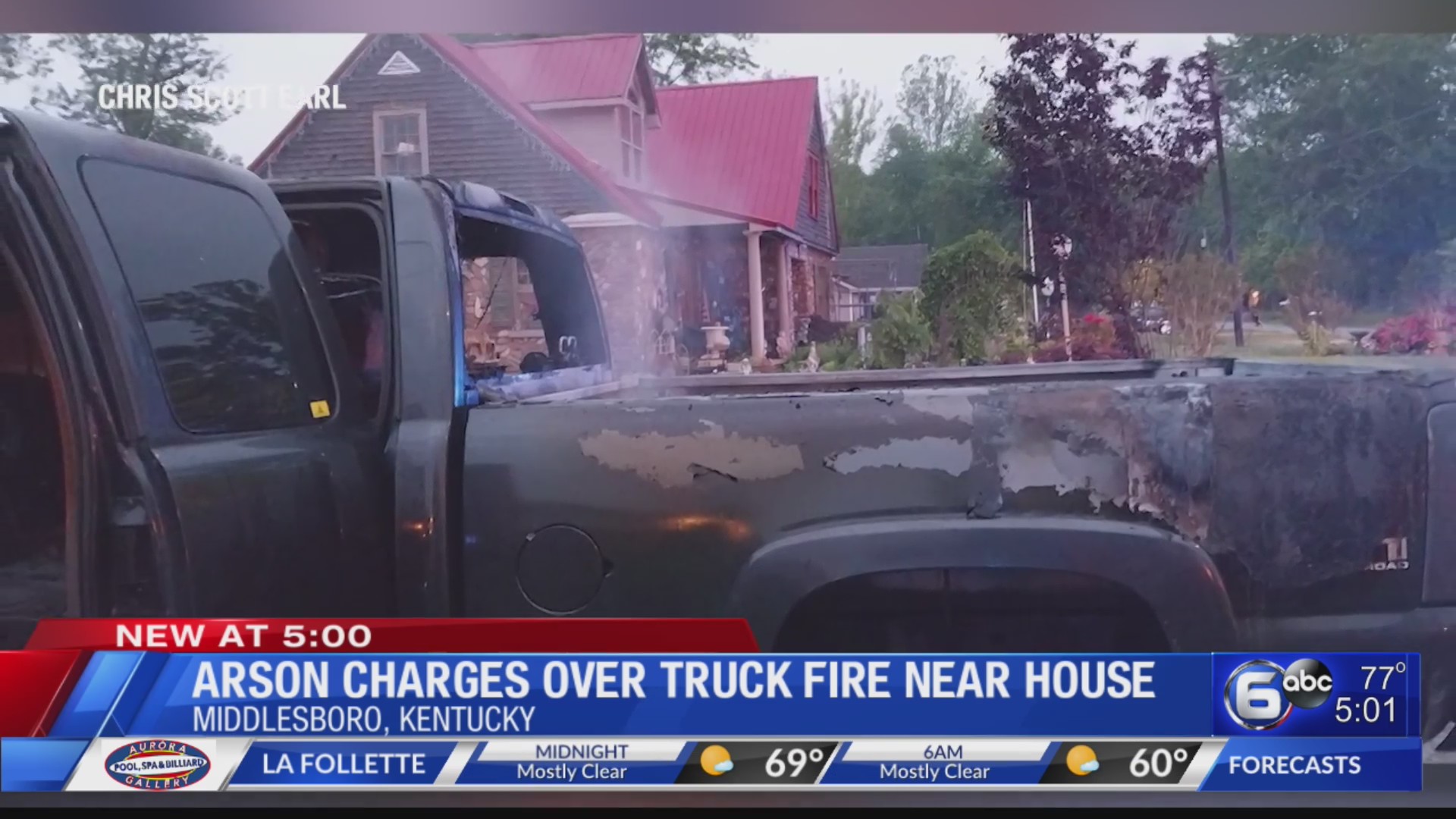 Arson charge over truck fire near house in Kentucky – WATE 6 On Your Side