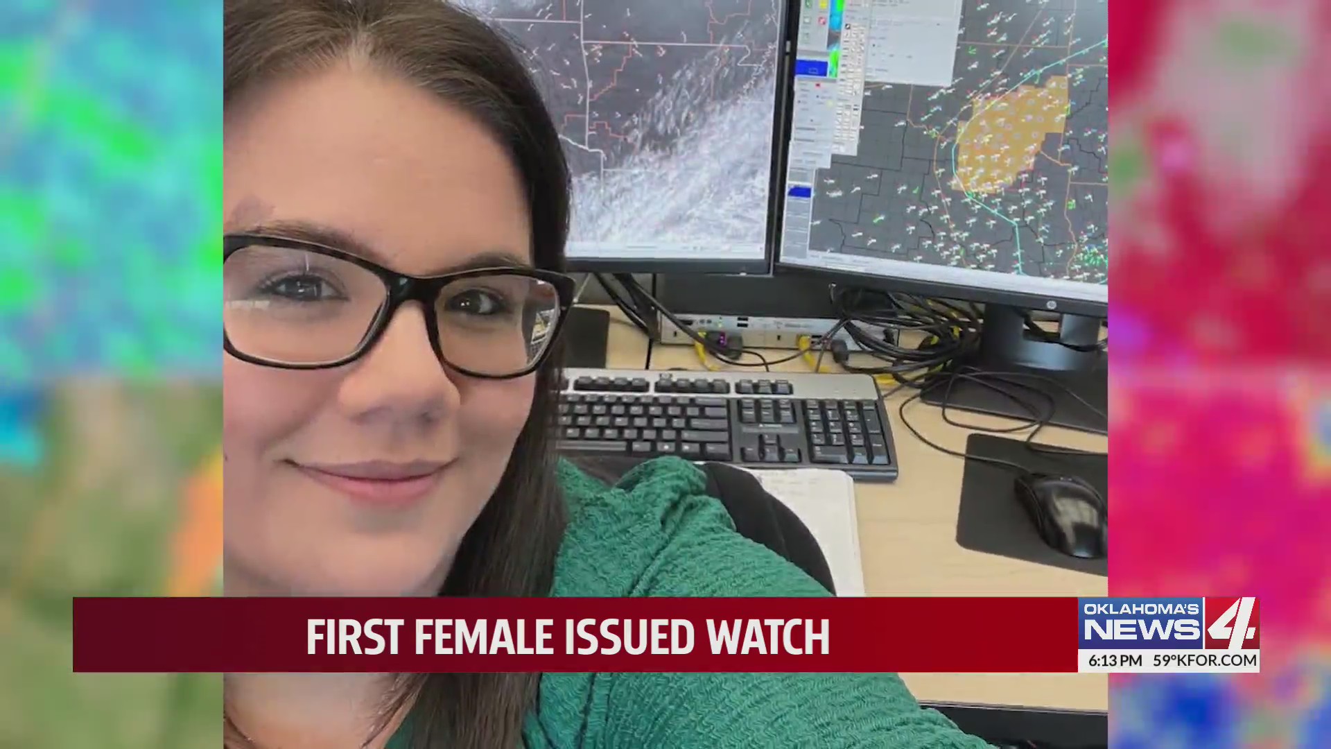 First female issued severe weather watch Oklahoma City