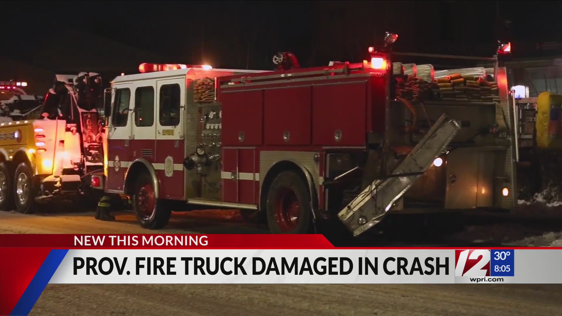 Providence fire truck damaged in crash on I-95 – WPRI.com