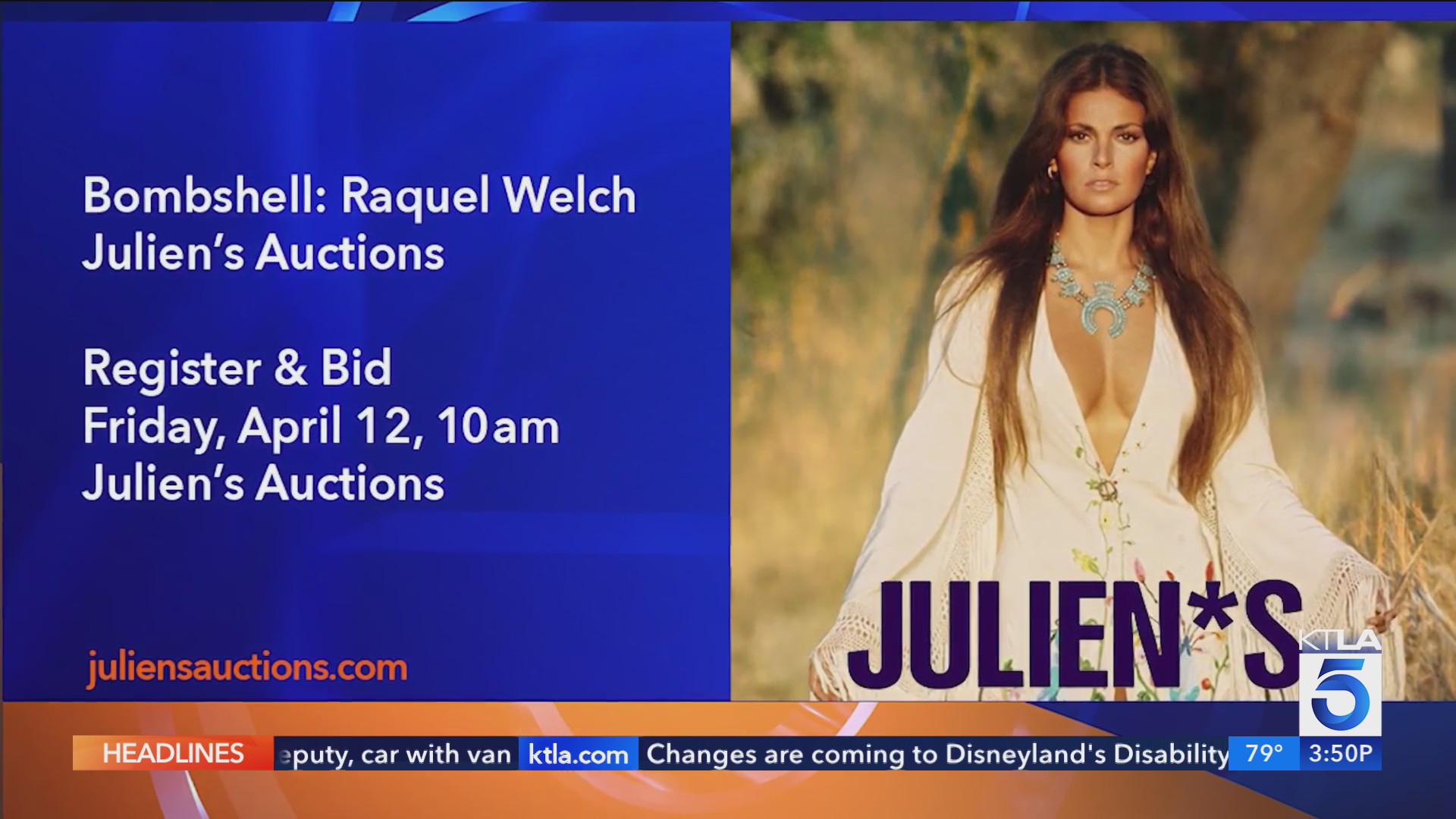 Julien’s Auctions Bombshell Raquel Welch Auction – KTLA