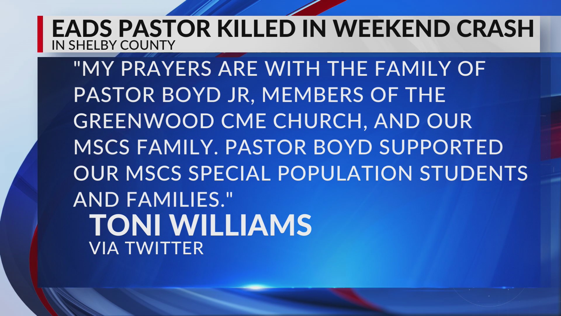 Eads pastor killed in car crash