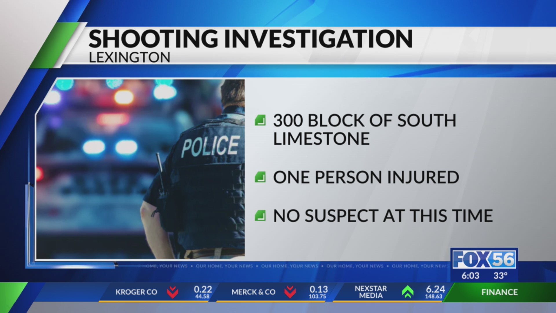 Lexington man hospitalized following shooting – FOX 56 News