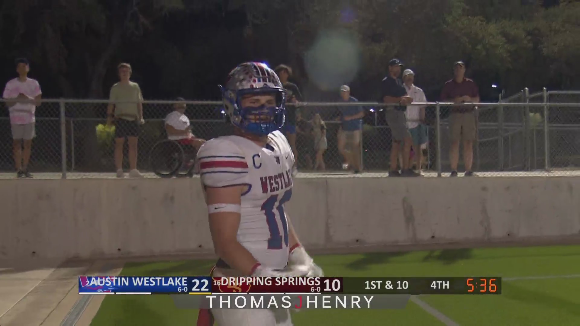 Westlake touchdown Paxton Land to Bryce Chambers 18yard pass KXAN