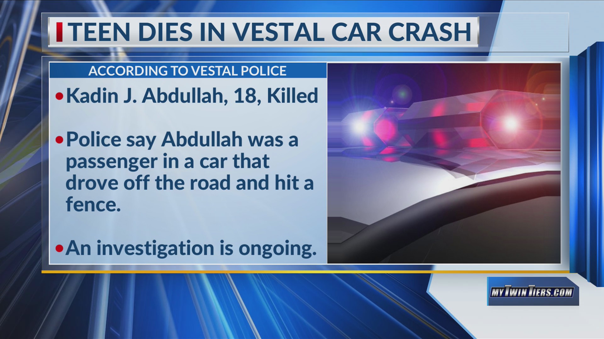 Teen dies in Vestal car accident WETM