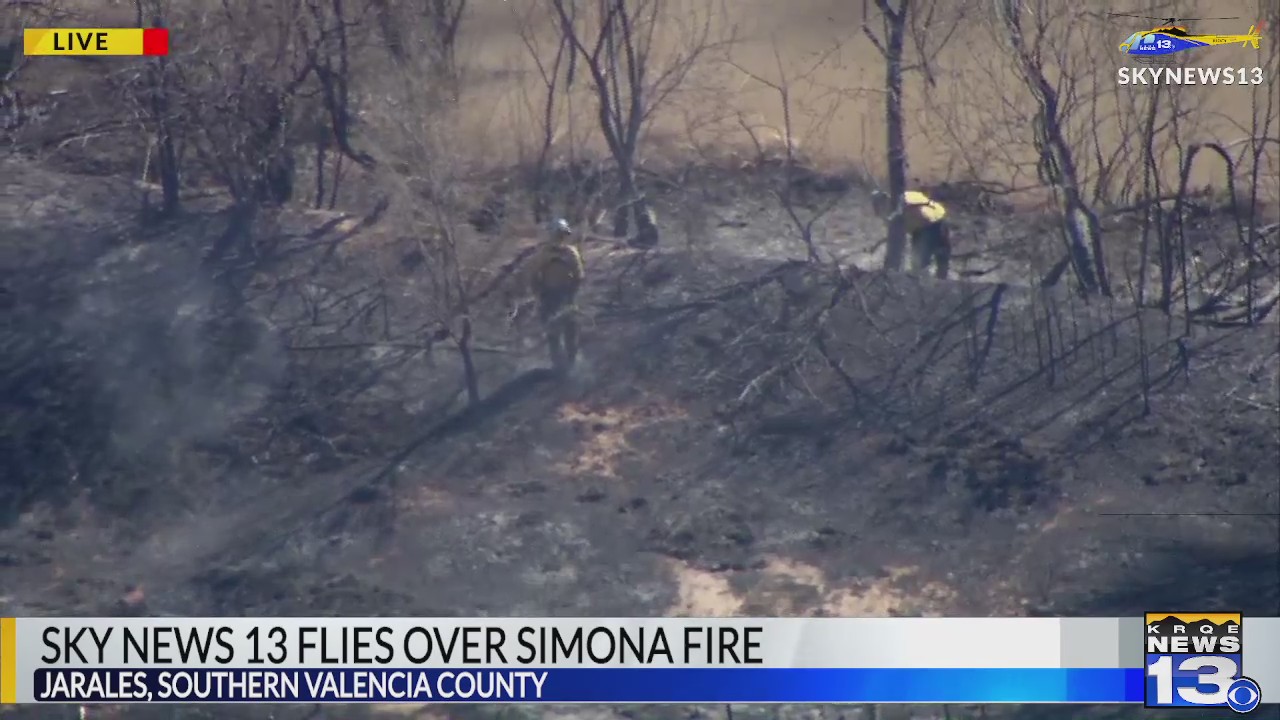 Sky News 13 flies over Simona Fire in Jarales Thursday April 22