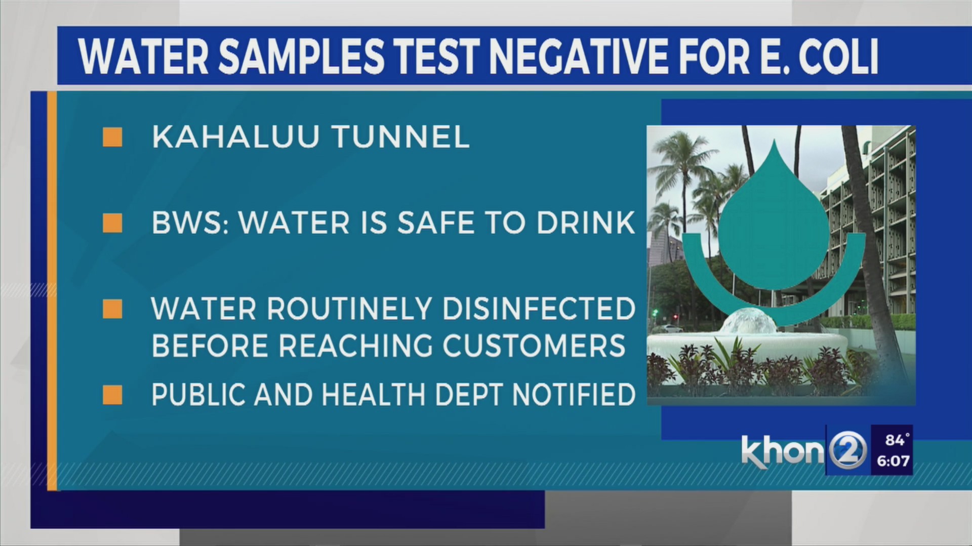BWS lifts E. coli in water supply warnings – KHON2