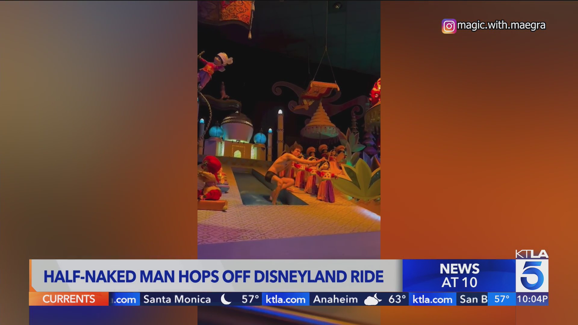 Half-naked man hops off Disneyland ride – KTLA