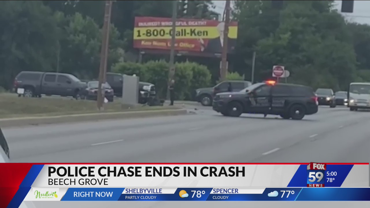 Police pursuit ends with crash on Indy’s south side – Fox 59
