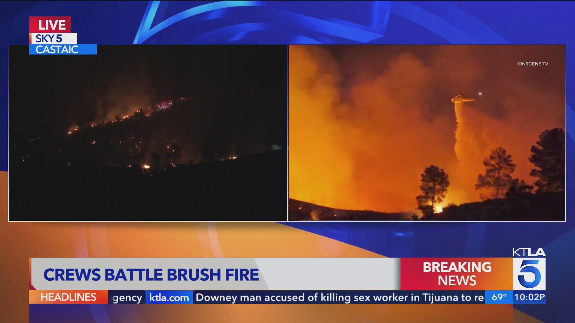 Crews battle brush fire burning near Castaic Lake – KTLA