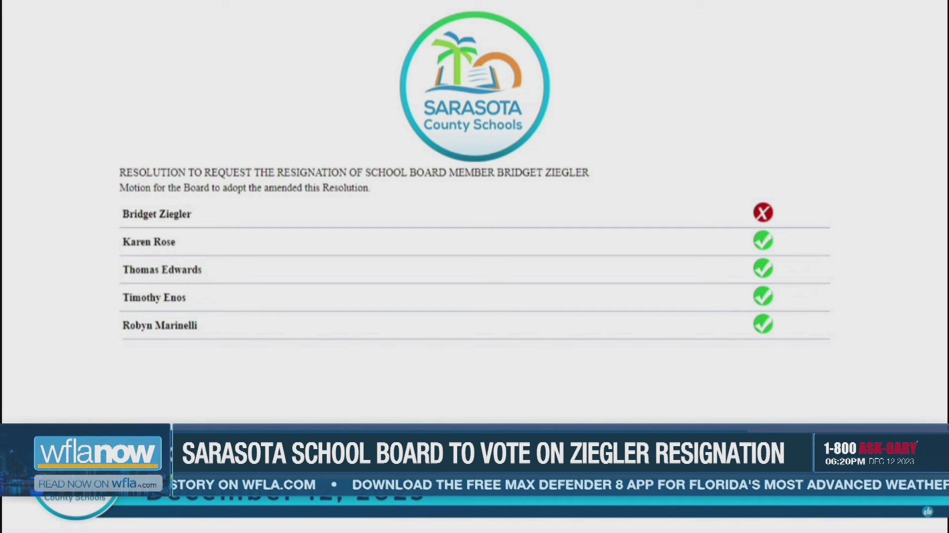 WATCH: Sarasota County School Board votes to recommend Bridget Ziegler ...