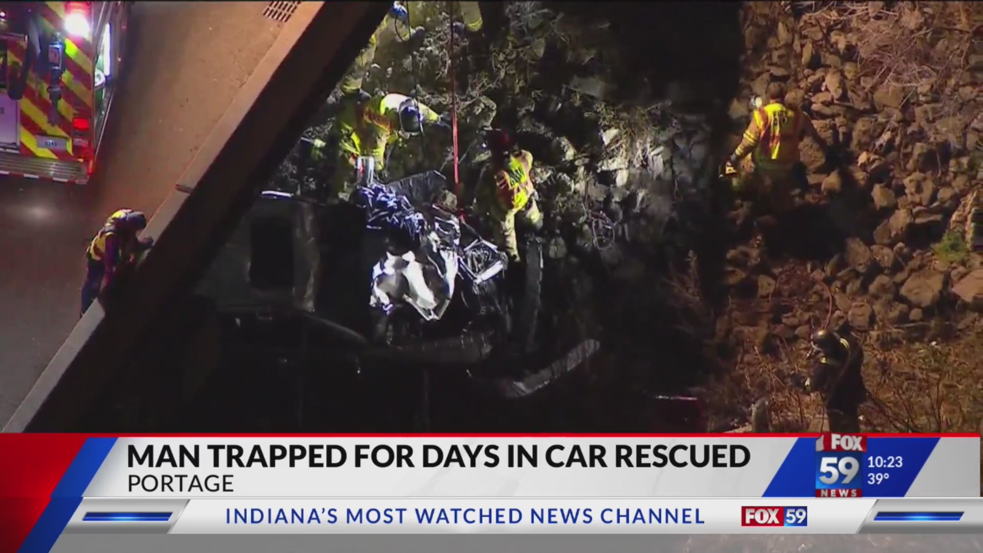 Crews Rescue Driver Trapped For Days After Crash Along I 94 Fox 59 Crews Rescue Driver Trapped For Days After Crash Along I 94 Fox 59