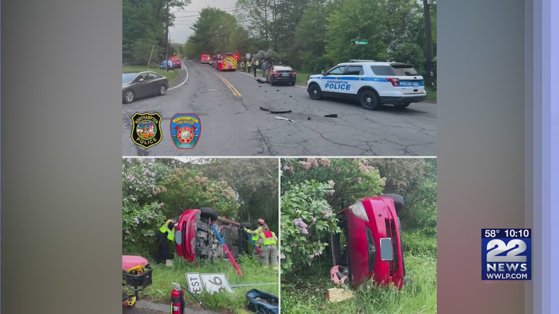 Northampton police and firefighters called to twocar crash on