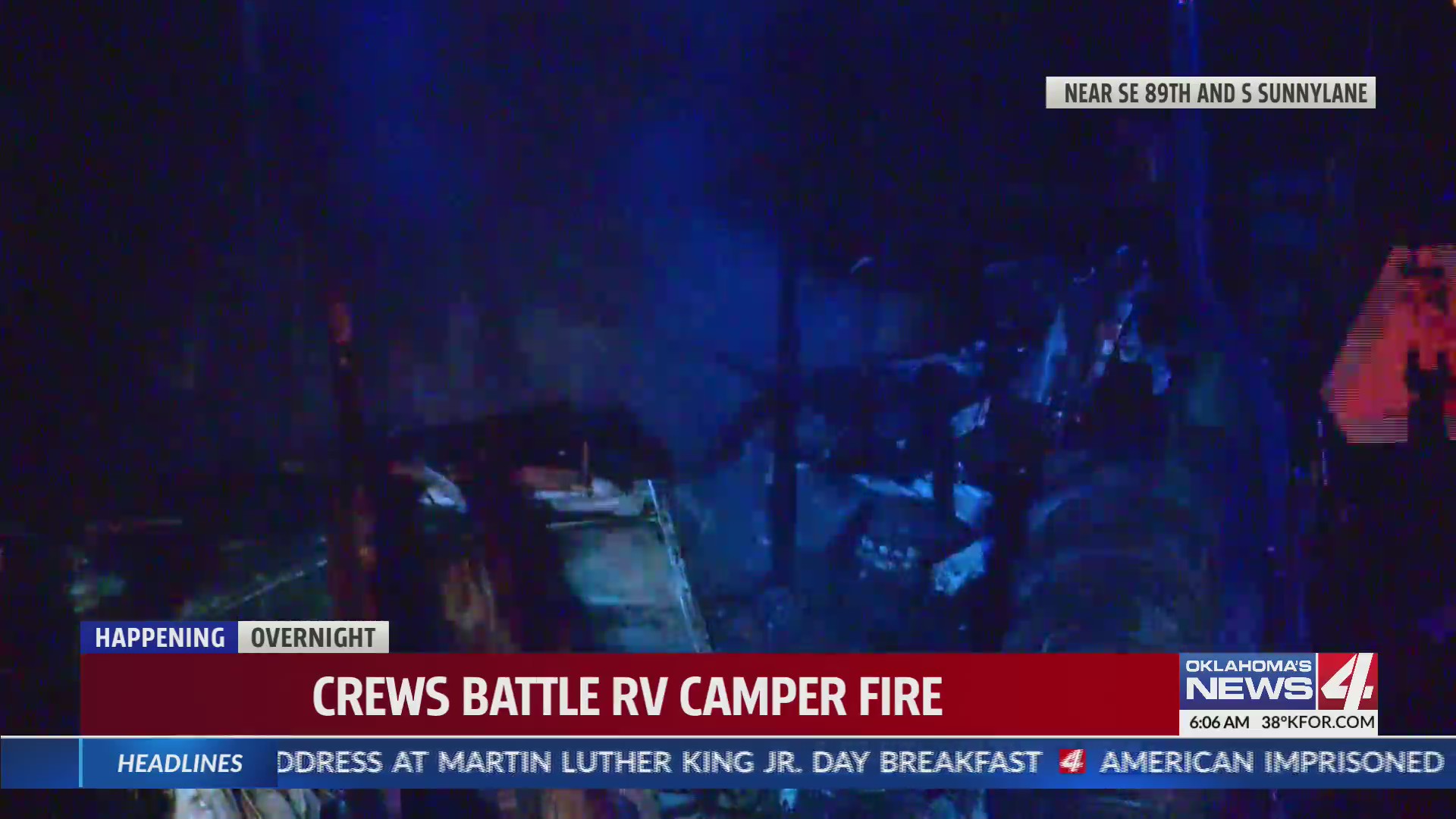 Fire crews battle RV camper fire – KFOR.com Oklahoma City