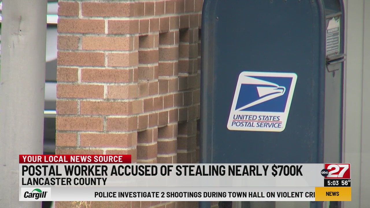 Lancaster postal worker steals 700K in altered checks, faces 400