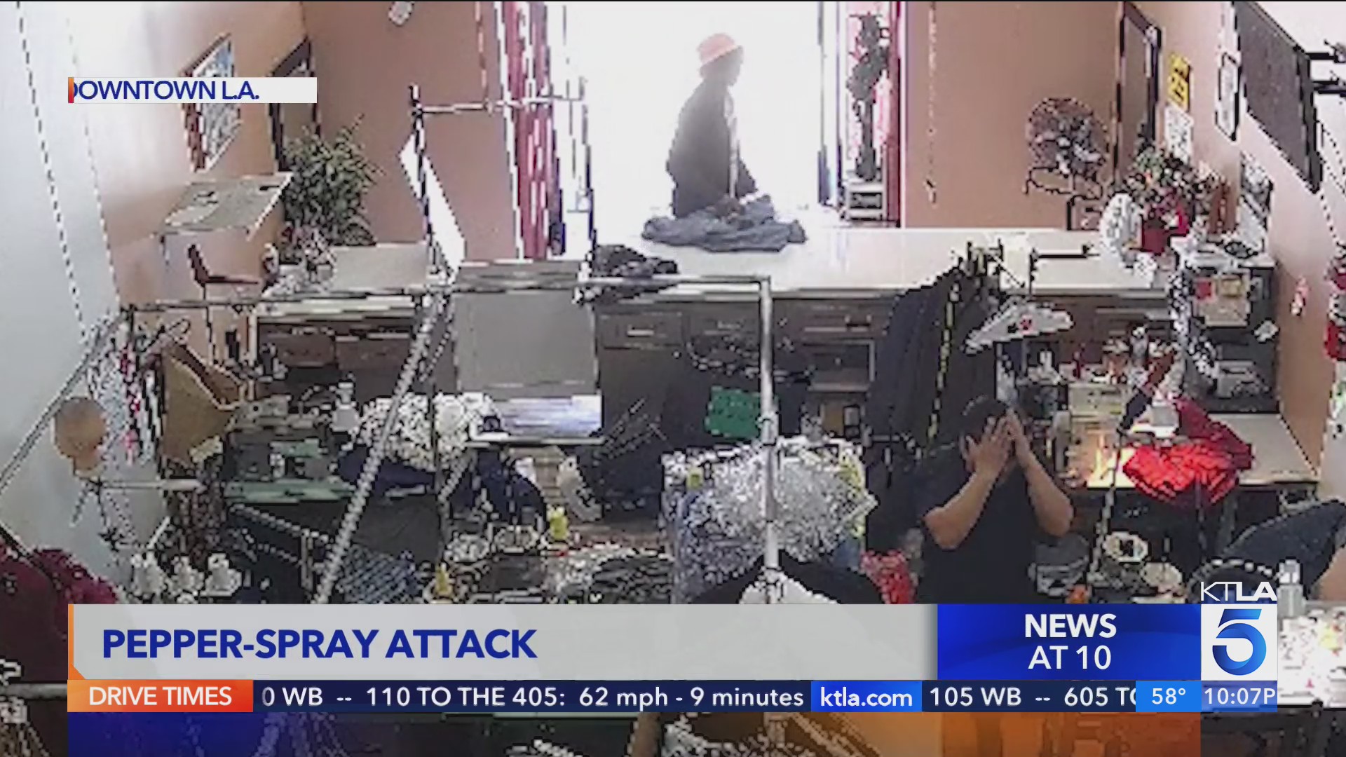 Downtown L.A. dry cleaners doused with pepperspray by angry customer KTLA