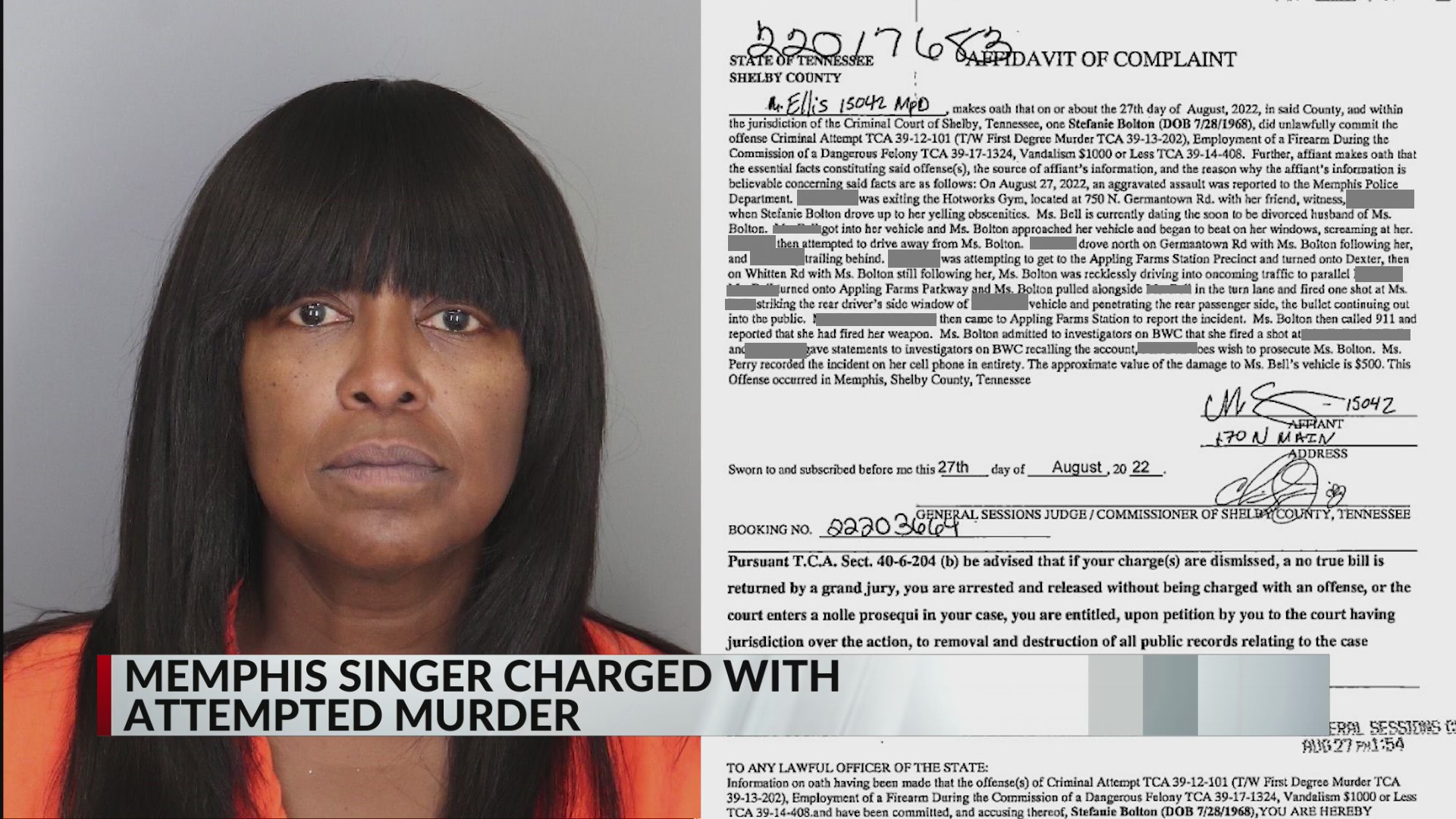 Memphis singer charged with shooting at exhusband’s girlfriend in